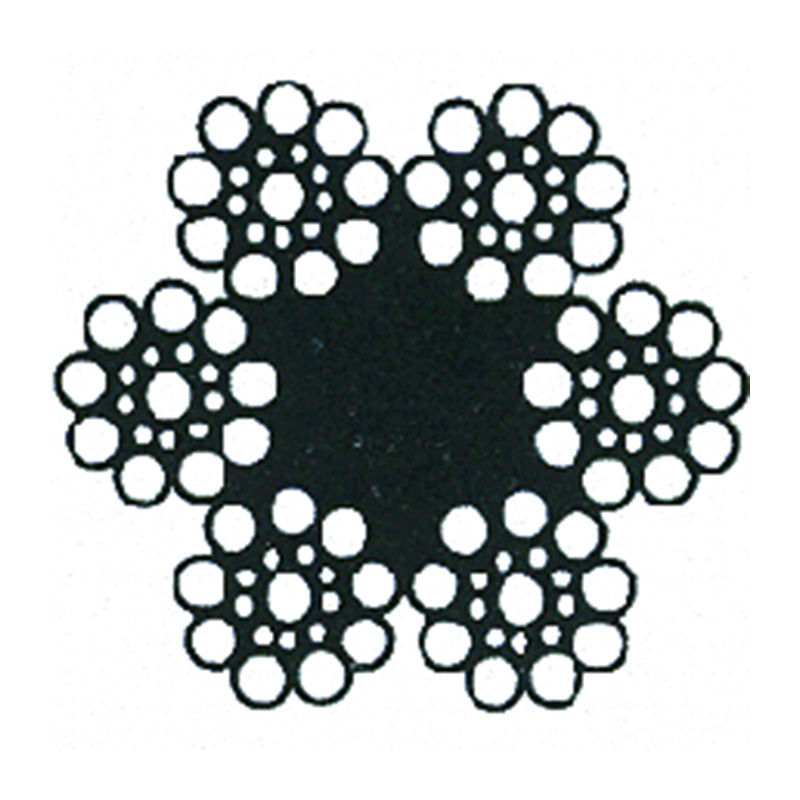 6 x (19) Línea Conta Cited Wire Rope-Wennington (brillante y calvaized)