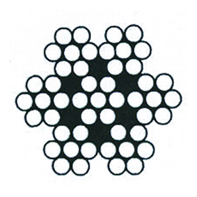 Cordera de alambre de hilo redondo de 7 x 7 (brillante y calvaized)
